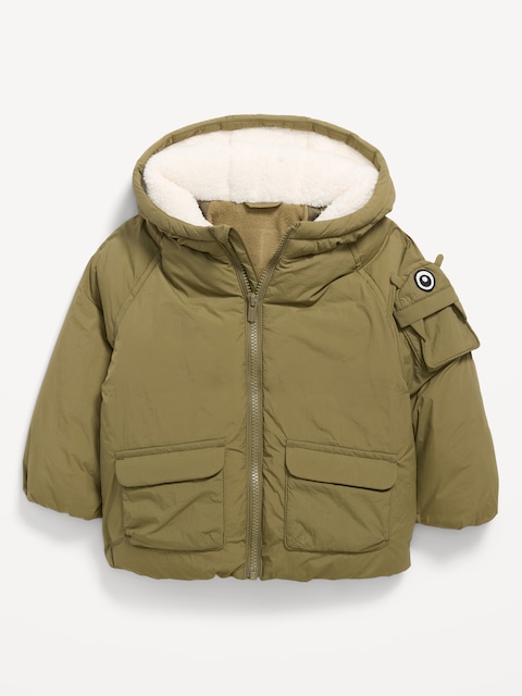 Water-Resistant Oversized Monster Jacket for Toddler Boys