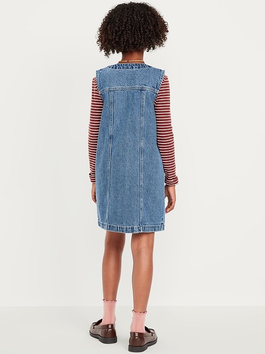Image number 2 showing, Sleeveless Pocket Jean Dress for Girls