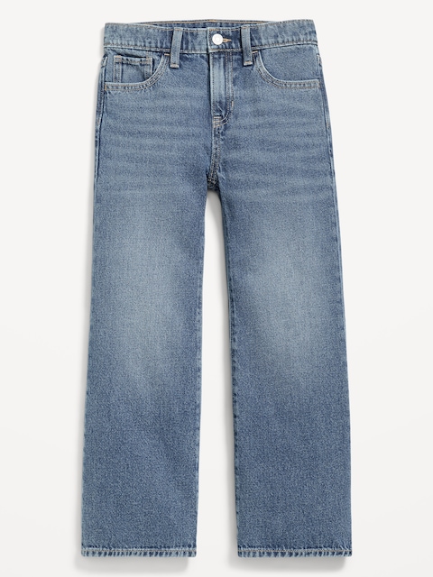 Wow High-Waisted Baggy Wide-Leg Jeans for Girls