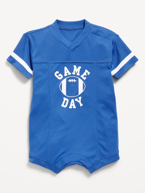 Football Jersey One-Piece Romper for Baby - Hydro Blue