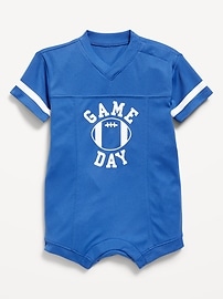 Image number 1 showing, Football Jersey One-Piece Romper for Baby