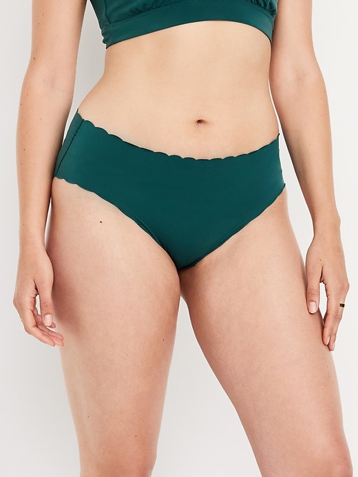 Image number 4 showing, Low-Rise No-Show Scalloped Hipster Underwear