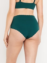 Image number 6 showing, High-Waisted No-Show Scalloped Brief Underwear