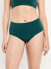 Image number 5 showing, High-Waisted No-Show Scalloped Brief Underwear
