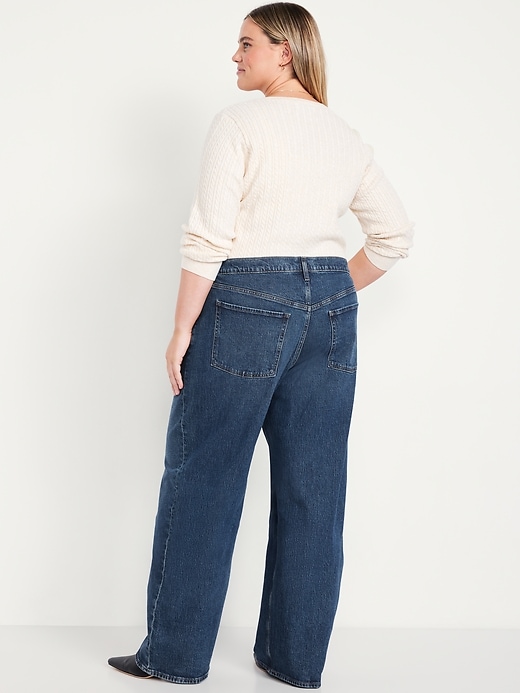 Image number 8 showing, Mid-Rise Slouchy Wide-Leg Jeans
