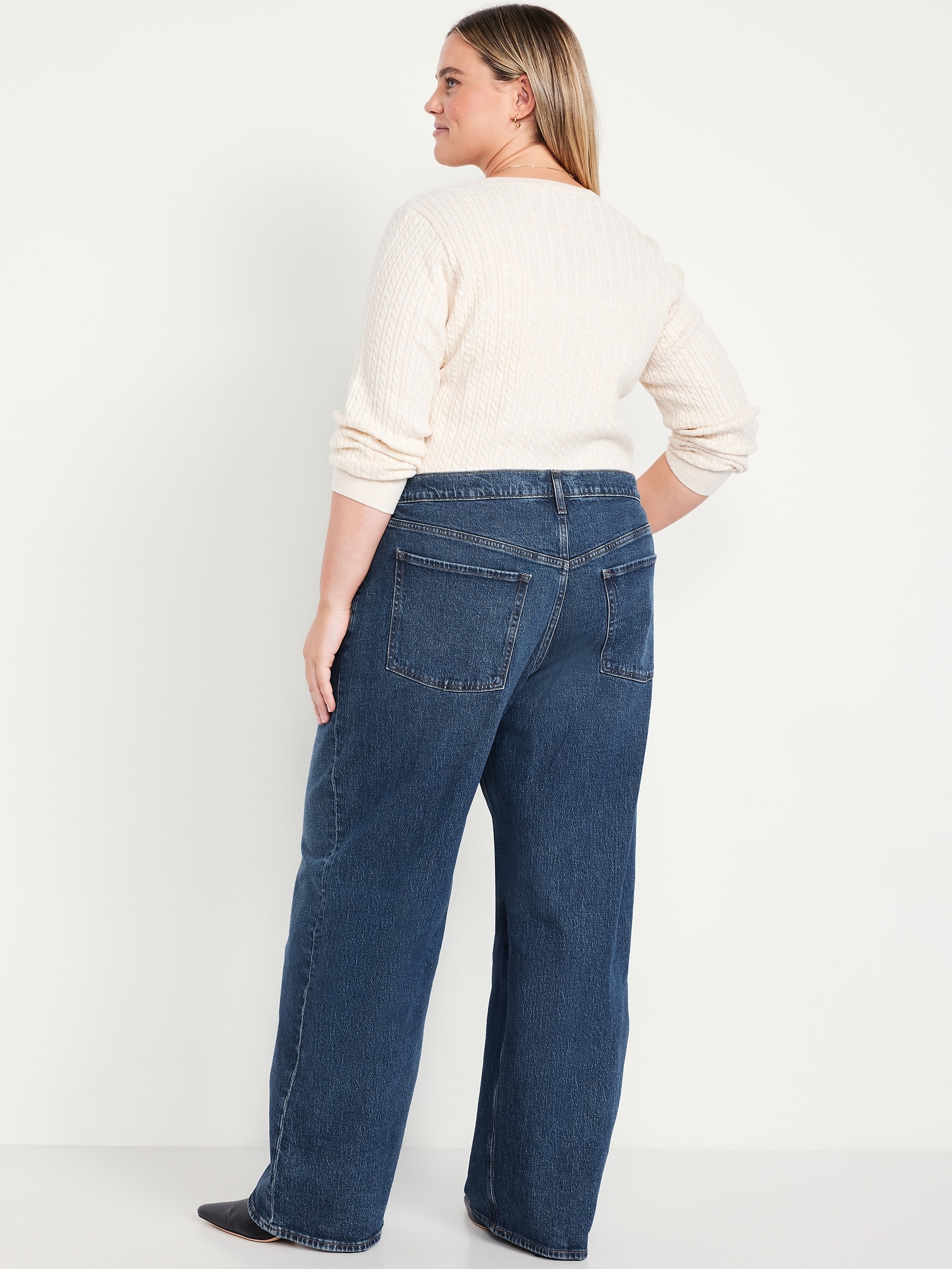 Mid-Rise Slouchy Wide-Leg Jeans