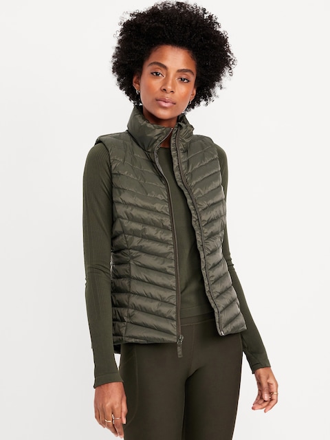 Water-Resistant Packable Puffer Vest - Ancient Forest