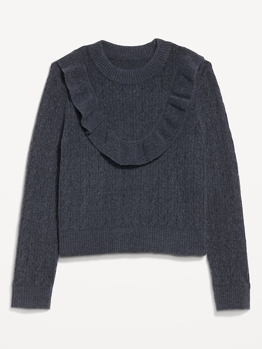 Image number 4 showing, Wool-Blend Cropped Ruffle Sweater