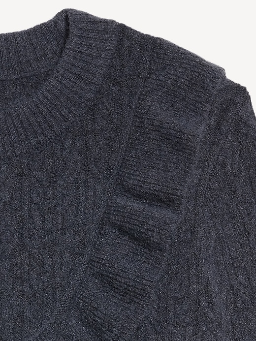 Image number 5 showing, Wool-Blend Cropped Ruffle Sweater