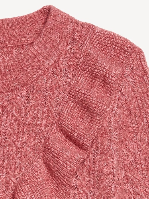 Image number 5 showing, Wool-Blend Cropped Ruffle Sweater