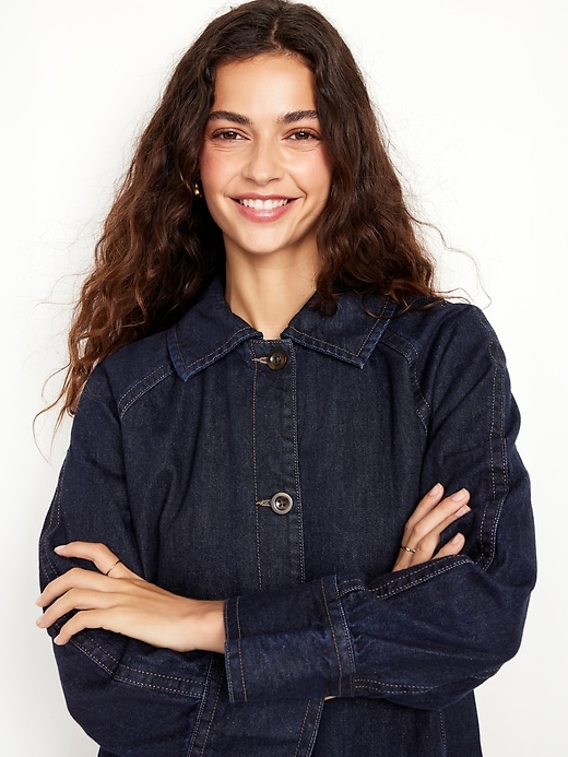 Image number 5 showing, Long Denim Barn Coat