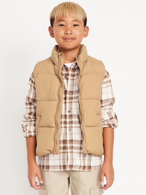Water-Resistant Quilted Puffer Vest for Boys - Acacia