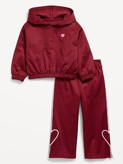 Long-Sleeve Cropped Polo Top for Toddler Girls