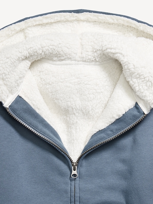 Image number 3 showing, Logo-Graphic Sherpa-Lined Zip Hoodie for Boys