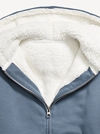 Image number 3 showing, Logo-Graphic Sherpa-Lined Zip Hoodie for Boys