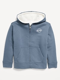 Image number 2 showing, Logo-Graphic Sherpa-Lined Zip Hoodie for Boys