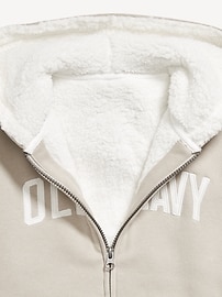 Image number 3 showing, Logo-Graphic Sherpa-Lined Zip Hoodie for Boys