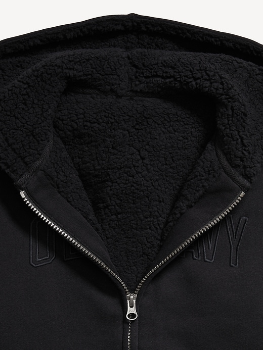 Image number 3 showing, Logo-Graphic Sherpa-Lined Zip Hoodie for Boys