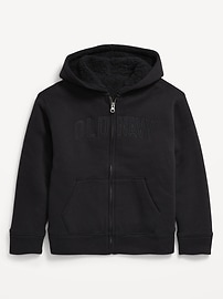 Image number 2 showing, Logo-Graphic Sherpa-Lined Zip Hoodie for Boys
