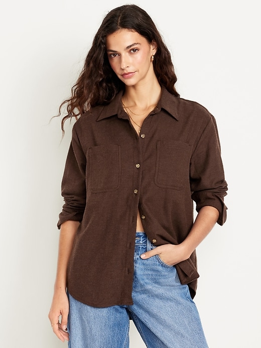 Image number 1 showing, Button-Down Boyfriend Shirt