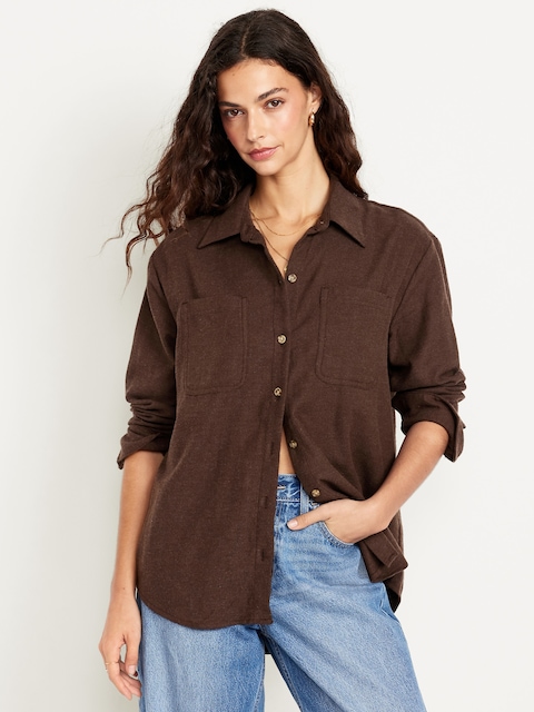 Button-Down Boyfriend Shirt - Earthen