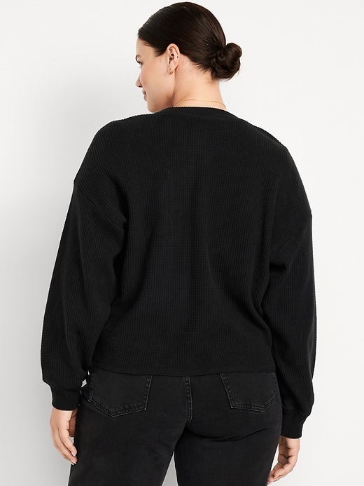 Image number 5 showing, Oversized Cozy Waffle Henley Top