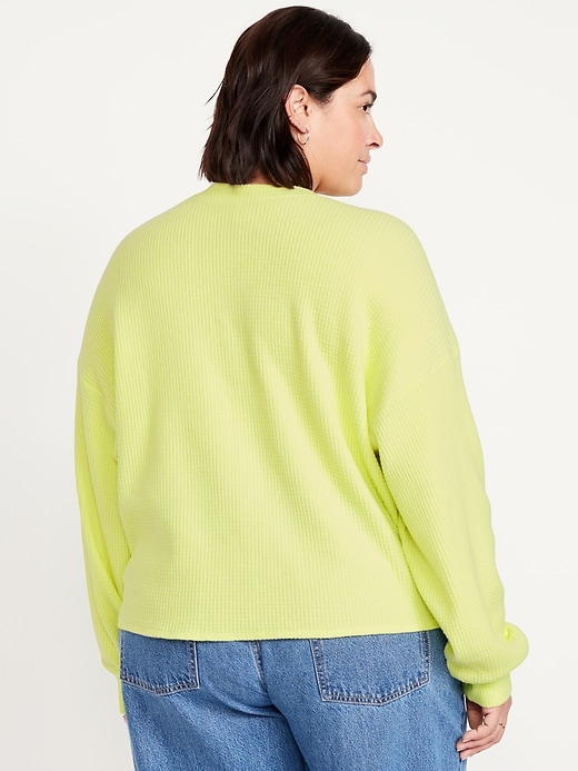 Image number 7 showing, Oversized Cozy Waffle Henley Top