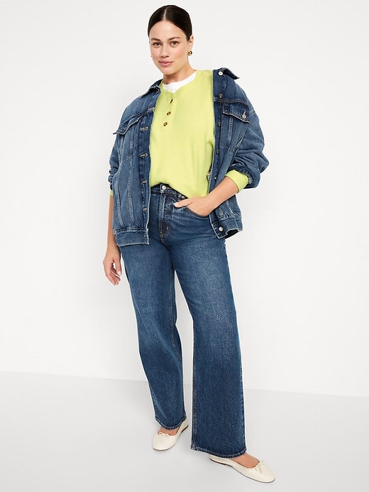 Image number 3 showing, Oversized Cozy Waffle Henley Top