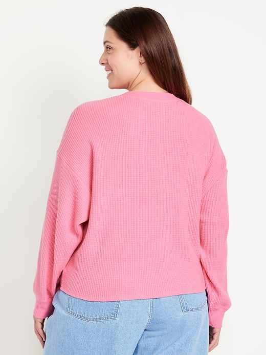 Image number 7 showing, Oversized Cozy Waffle Henley Top