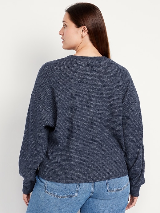 Image number 7 showing, Oversized Cozy Waffle Henley Top