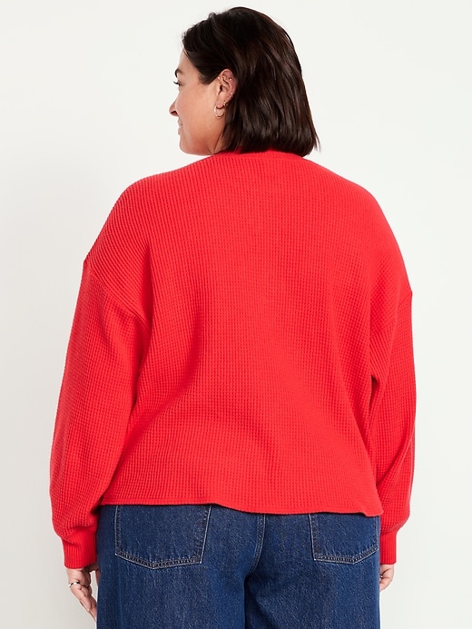 Image number 7 showing, Oversized Cozy Waffle Henley Top
