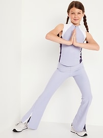 Image number 3 showing, High-Waisted PowerSoft Flare-Leg Performance Leggings for Girls