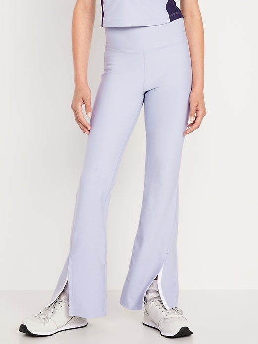 Image number 1 showing, High-Waisted PowerSoft Flare-Leg Performance Leggings for Girls