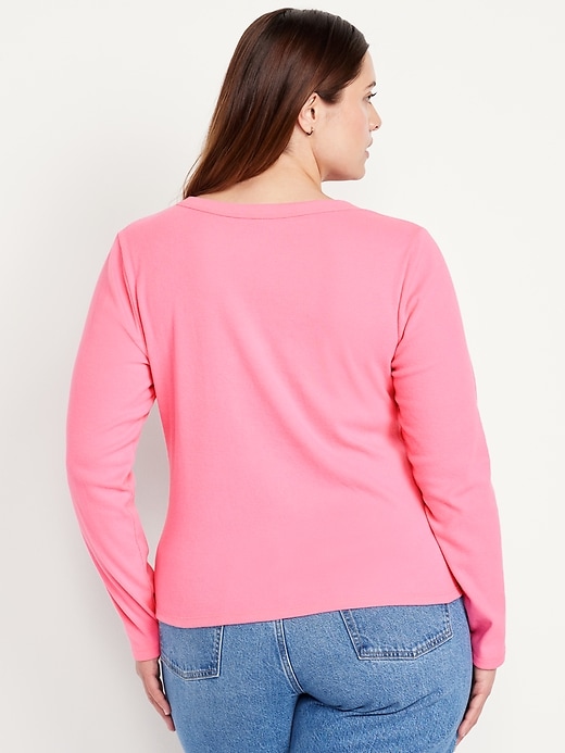 Image number 7 showing, Long-Sleeve Cozy V-Neck Top