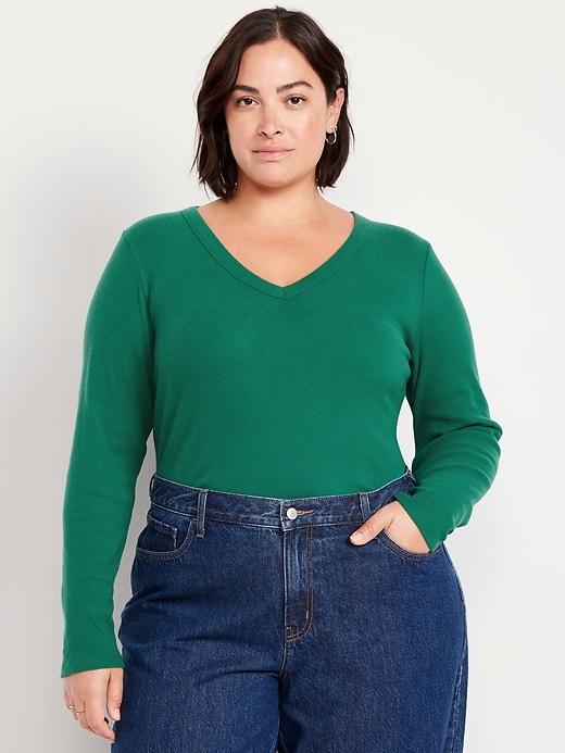 Image number 6 showing, Long-Sleeve Cozy V-Neck Top