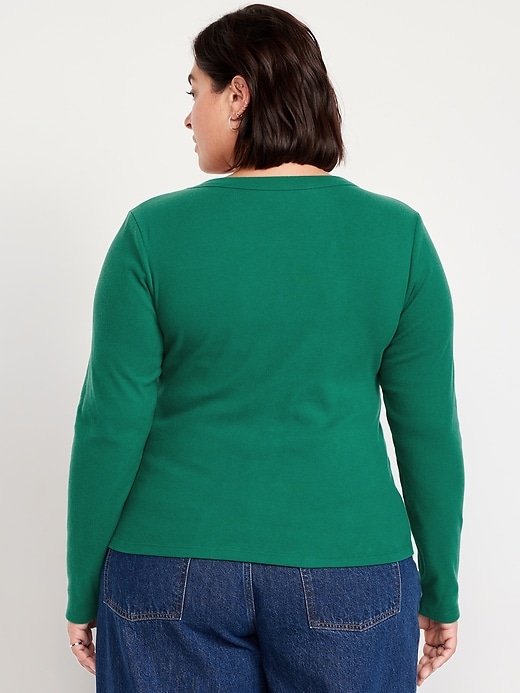 Image number 7 showing, Long-Sleeve Cozy V-Neck Top