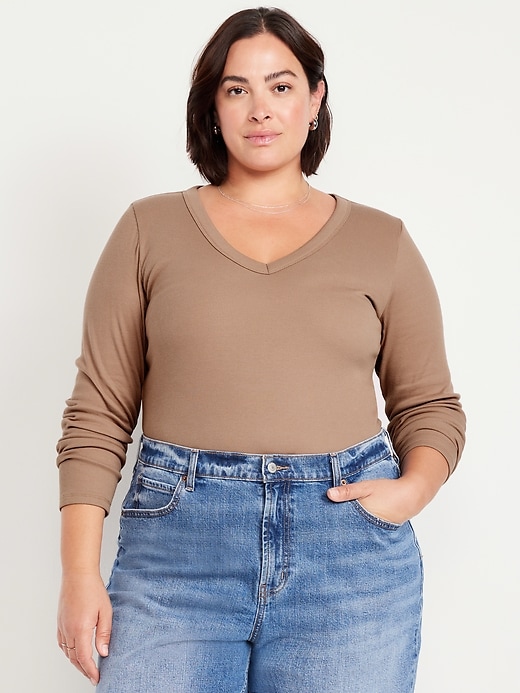 Image number 6 showing, Long-Sleeve Cozy V-Neck Top