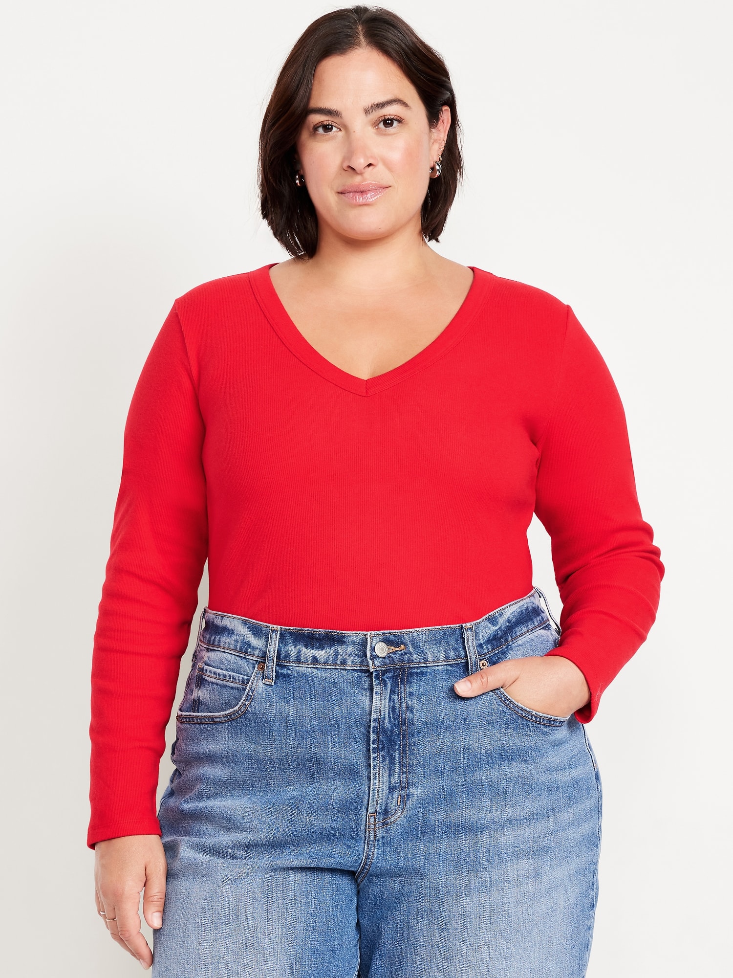 Cozy Snug Long-Sleeve V-Neck T-Shirt