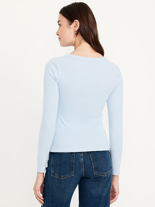 Image number 2 showing, Long-Sleeve Cozy V-Neck Top