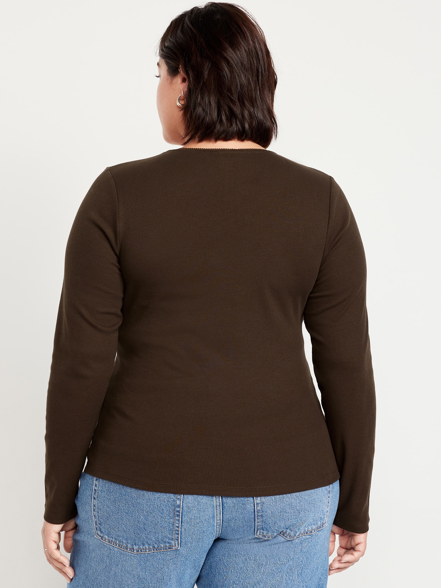 Long-Sleeve Square-Neck Top | Old Navy