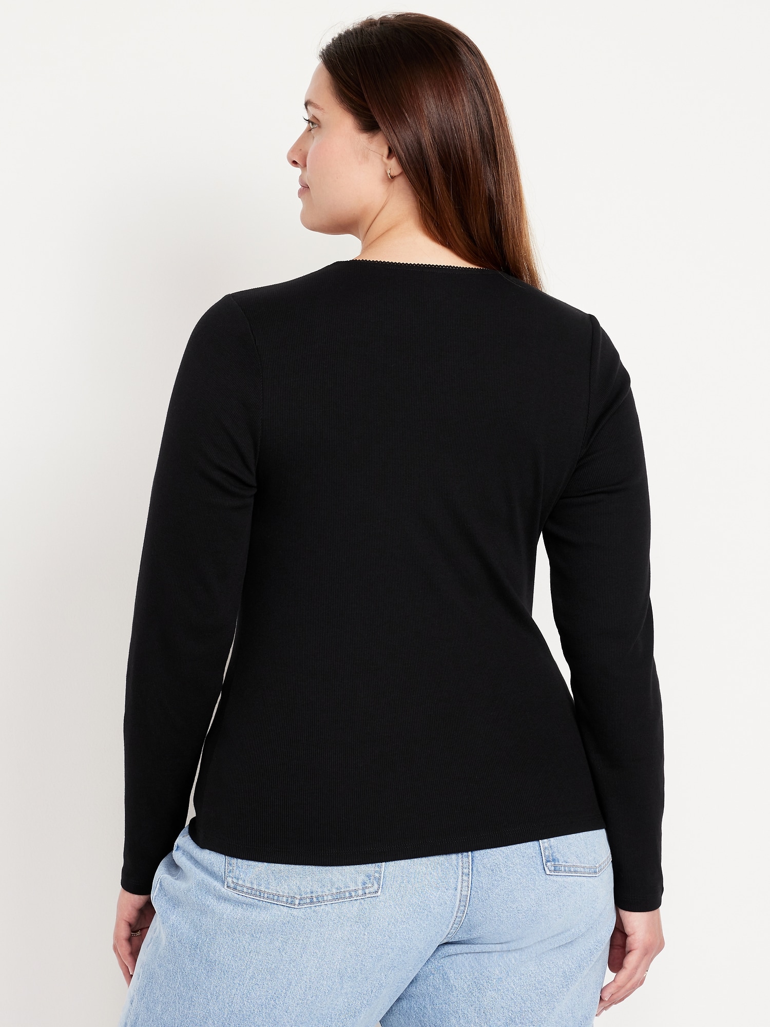 Long-Sleeve Square-Neck Top | Old Navy