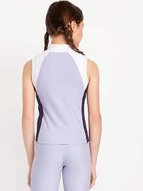 Image number 2 showing, PowerSoft Fitted Sleeveless Zip Top for Girls