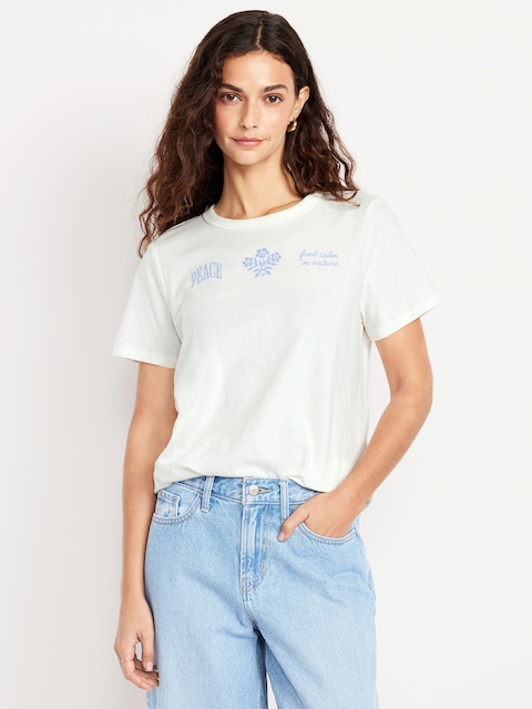 EveryWear Crew-Neck Graphic T-Shirt - Sea Salt