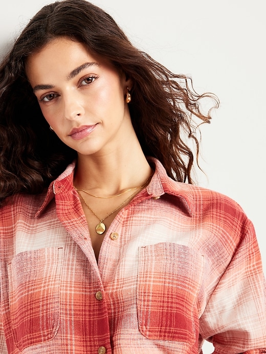 Image number 4 showing, Plaid Flannel Button-Down Boyfriend Shirt