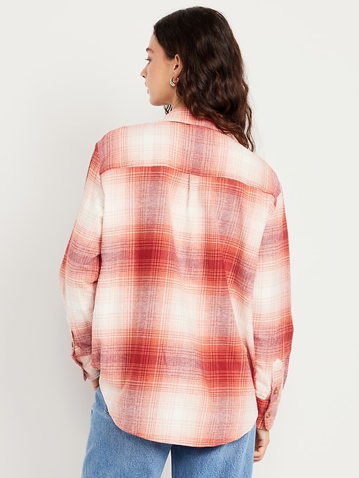 Image number 2 showing, Plaid Flannel Button-Down Boyfriend Shirt