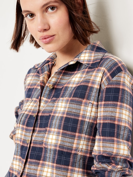 Image number 4 showing, Plaid Flannel Button-Down Boyfriend Shirt