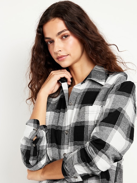 Image number 4 showing, Plaid Flannel Button-Down Boyfriend Shirt