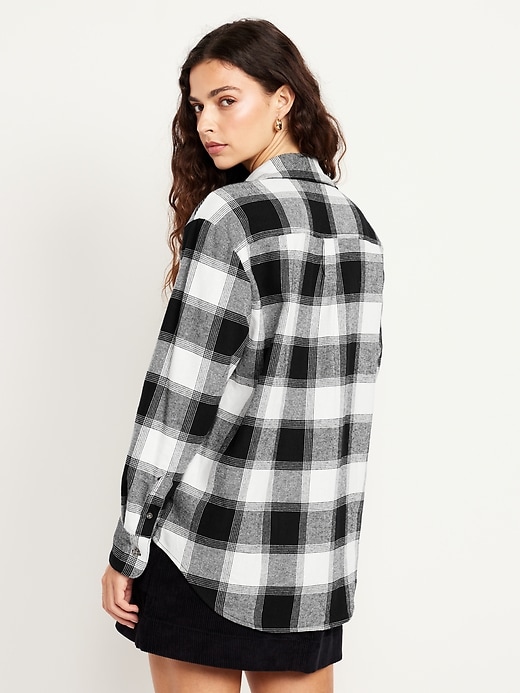 Image number 2 showing, Plaid Flannel Button-Down Boyfriend Shirt