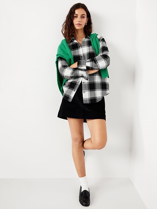 Image number 3 showing, Plaid Flannel Button-Down Boyfriend Shirt