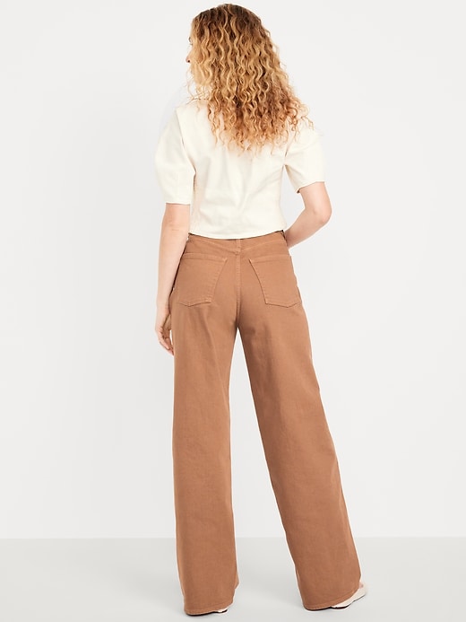 Extra High-Waisted Cuffed Wide-Leg Jeans
